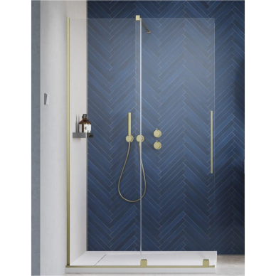 Radaway Furo Brushed Gold Walk-in nejudanti dušo sienelė, skaidrus stiklas