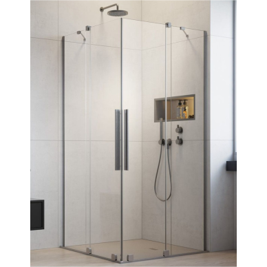 Radaway Furo Brushed Nickel KDD kampinė dušo kabina