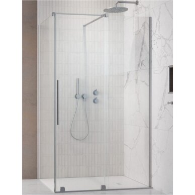 Radaway Furo Brushed Nickel KDJ kampinė dušo kabina, skaidrus stiklas