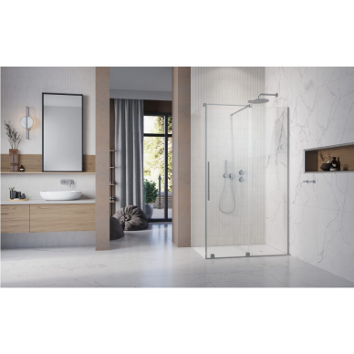 Radaway Furo Brushed Nickel KDJ kampinė dušo kabina, skaidrus stiklas 1