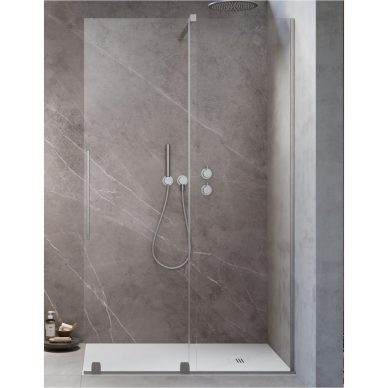 Radaway Furo Brushed Nickel Walk-in dušo sienelė, skaidrus stiklas