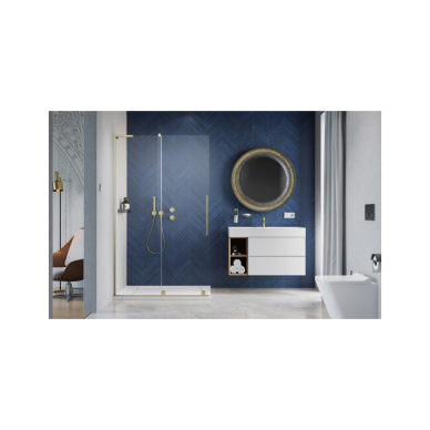 Radaway Furo SL Brushed Gold Walk-in dušo sienelė, skaidrus stiklas 1 Radaway Furo SL Brushed Gold Walk-in dušo sienelė, skaidrus stiklas 1