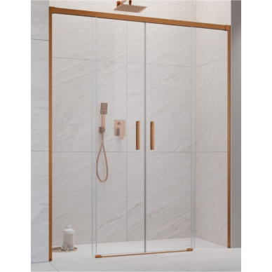 Radaway Idea DWD Brushed Copper dušo durys, skaidrus stiklas