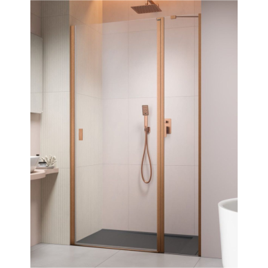 Radaway Nes Brushed Copper DWJ II dušo durys, skaidrus stiklas