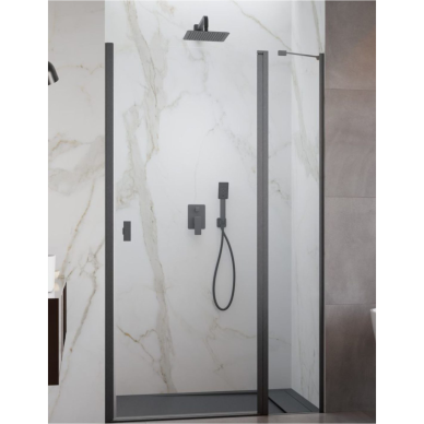 Radaway Nes Brushed GunMetal DWJ II dušo durys, skaidrus stiklas