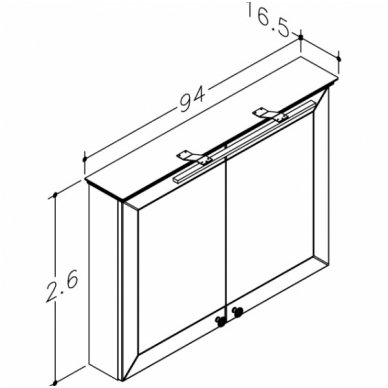 Raguvos Baldai Siesta veidrodinė spintelė 940x726 mm su LED apšvietimu 1