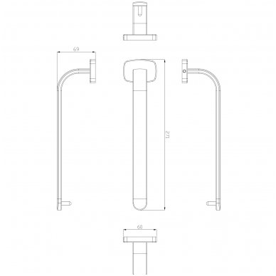 Rankšluosčių kabykla Omnires Trent 27,1 cm TR55230CR 1 Rankšluosčių kabykla Omnires Trent 27,1 cm TR55230CR 1