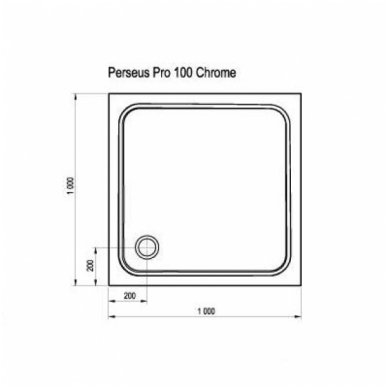 Ravak kvadratinis dušo padėklas Perseus Pro Chrome 1000x1000 1