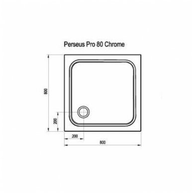 Ravak kvadratinis dušo padėklas Perseus Pro Chrome 800x800