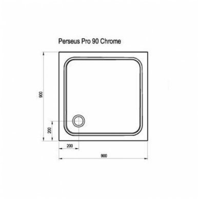 Ravak kvadratinis dušo padėklas Perseus Pro Chrome 900x900