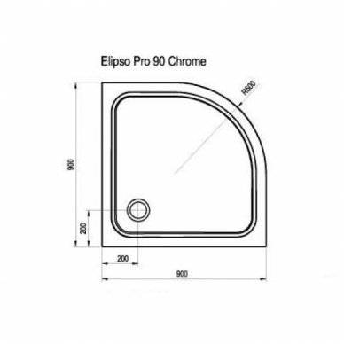 Ravak pusapvalis dušo padėklas Elipso Pro Chrome 900x900