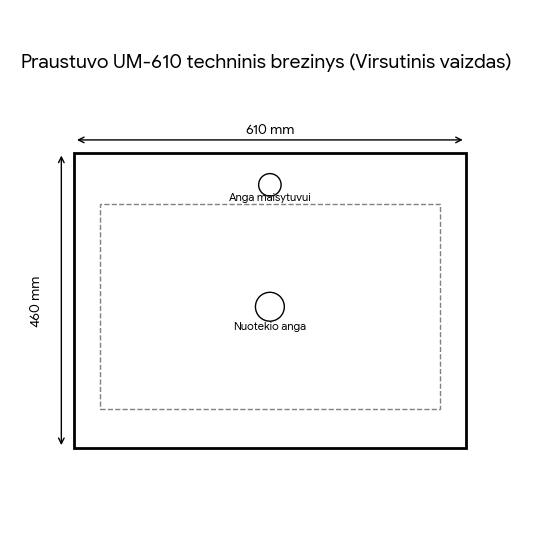 Raguvos baldų apatinės spintelės praustuvas Serena 61 cm (UM-610) 2 Raguvos baldų apatinės spintelės praustuvas Serena 61 cm (UM-610) 2