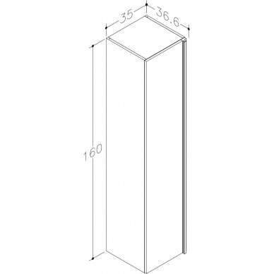 RB Only šviesaus ąžuolo spalvos ūkinė spintelė 35 x 160 cm 2 RB Only šviesaus ąžuolo spalvos ūkinė spintelė 35 x 160 cm 2