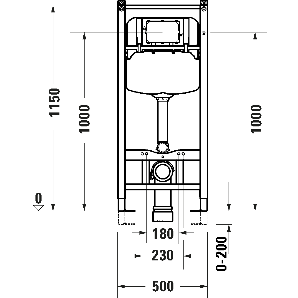 Rėmas WC potinkinis 500x126 Durasystem Basic su tvirtinimais 2