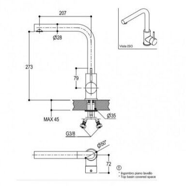 Ritmonio Diametro35 Inox E0CU270 virtuvinis maišytuvas, nerūdijančio plieno spalvos Ritmonio Diametro35 Inox E0CU270 virtuvinis maišytuvas, nerūdijančio plieno spalvos