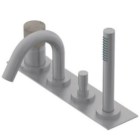 Ritmonio Diametro35 Inox Concrete įmontuojamas į vonios kraštą maišytuvas 4 dalių Ritmonio Diametro35 Inox Concrete įmontuojamas į vonios kraštą maišytuvas 4 dalių