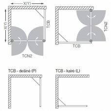 Roth kvadratinė dušo kabina TCN2+TCB