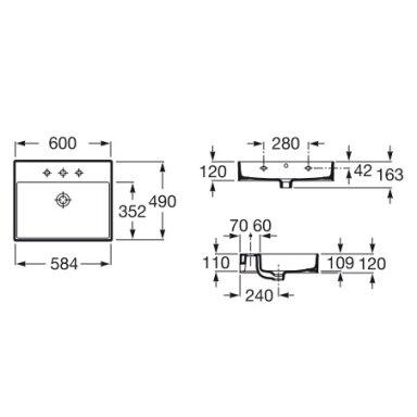 Roca Inspira Unik pakabinamas arba baldinis praustuvas 600x490