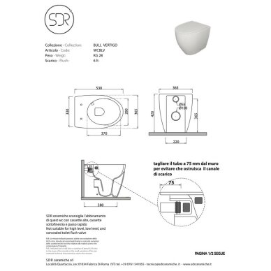 Pristatomas klozetas SDR Bull 5