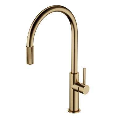 Sendintos bronzos spalvos maišytuvas virtuvės plautuvei su ištraukiama žarna ir su jungtimi vandens filtravimo sistemai Omnires Switch Sendintos bronzos spalvos maišytuvas virtuvės plautuvei su ištraukiama žarna ir su jungtimi vandens filtravimo sistemai Omnires Switch