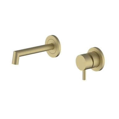 Sieninis soft brass spalvos praustuvo maišytuvas su dugno vožtuvu Teorema Forty5