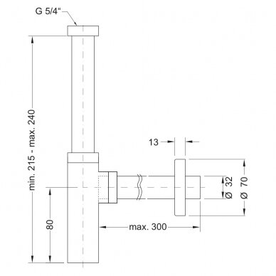 Sifonas praustuvui Sanela Design, Ø32mm, nerūdijančio plieno, matinis 1 Sifonas praustuvui Sanela Design, Ø32mm, nerūdijančio plieno, matinis 1