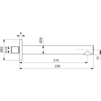 Snapas voniai Ideal StandardCERALIFE O, ilgis 210mm, chromas Snapas voniai Ideal StandardCERALIFE O, ilgis 210mm, chromas