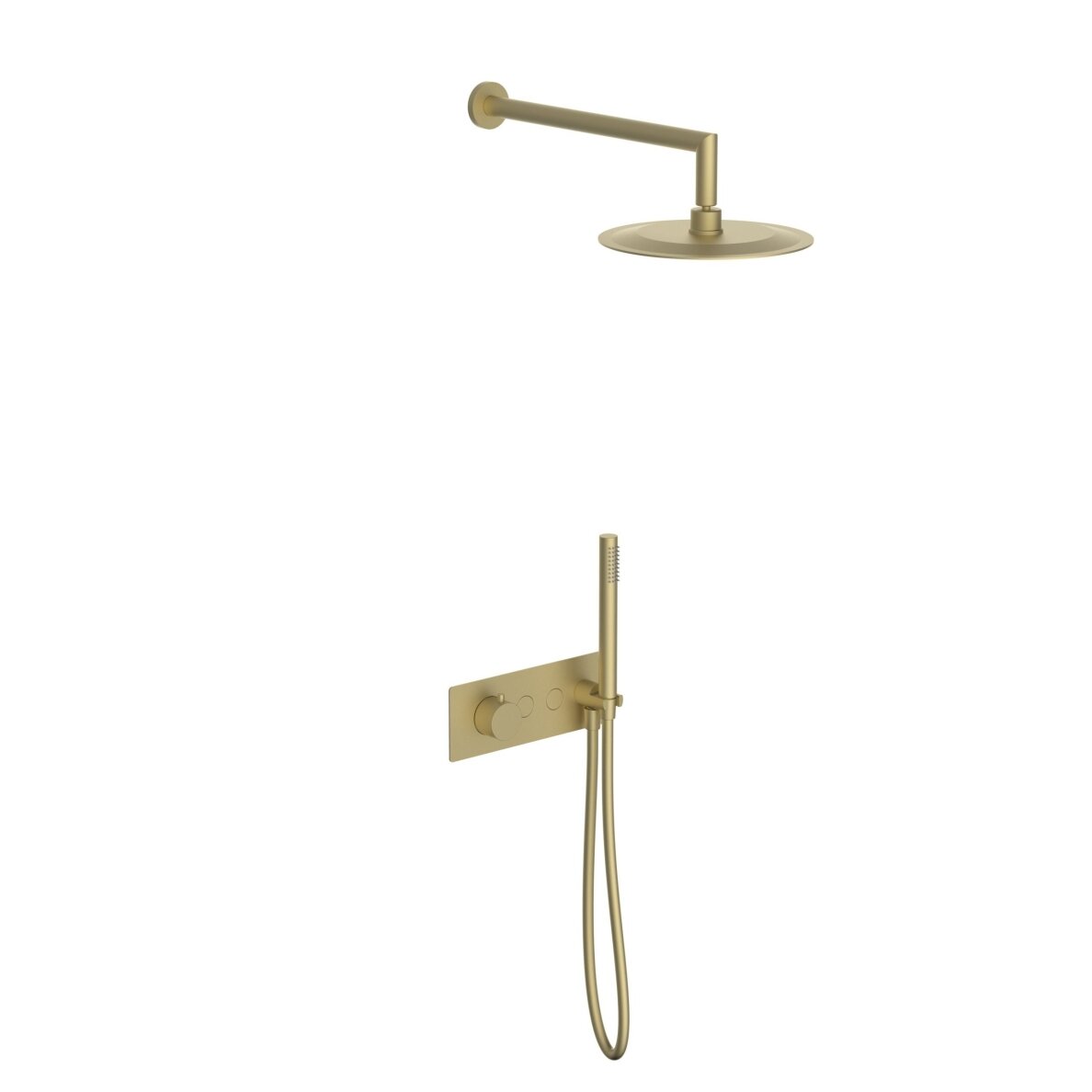 Soft brass spalvos potinkinė termostatinė dušo sistema Teorema Soft brass spalvos potinkinė termostatinė dušo sistema Teorema
