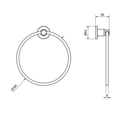 Soft brass spalvos žiedinė rankšluosčių kabykla Teorema ABT 1 Soft brass spalvos žiedinė rankšluosčių kabykla Teorema ABT 1
