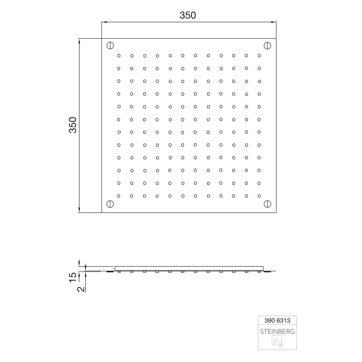 Steinberg 390 Relax rain dušo galva 350x350 mm 3 Steinberg 390 Relax rain dušo galva 350x350 mm 3