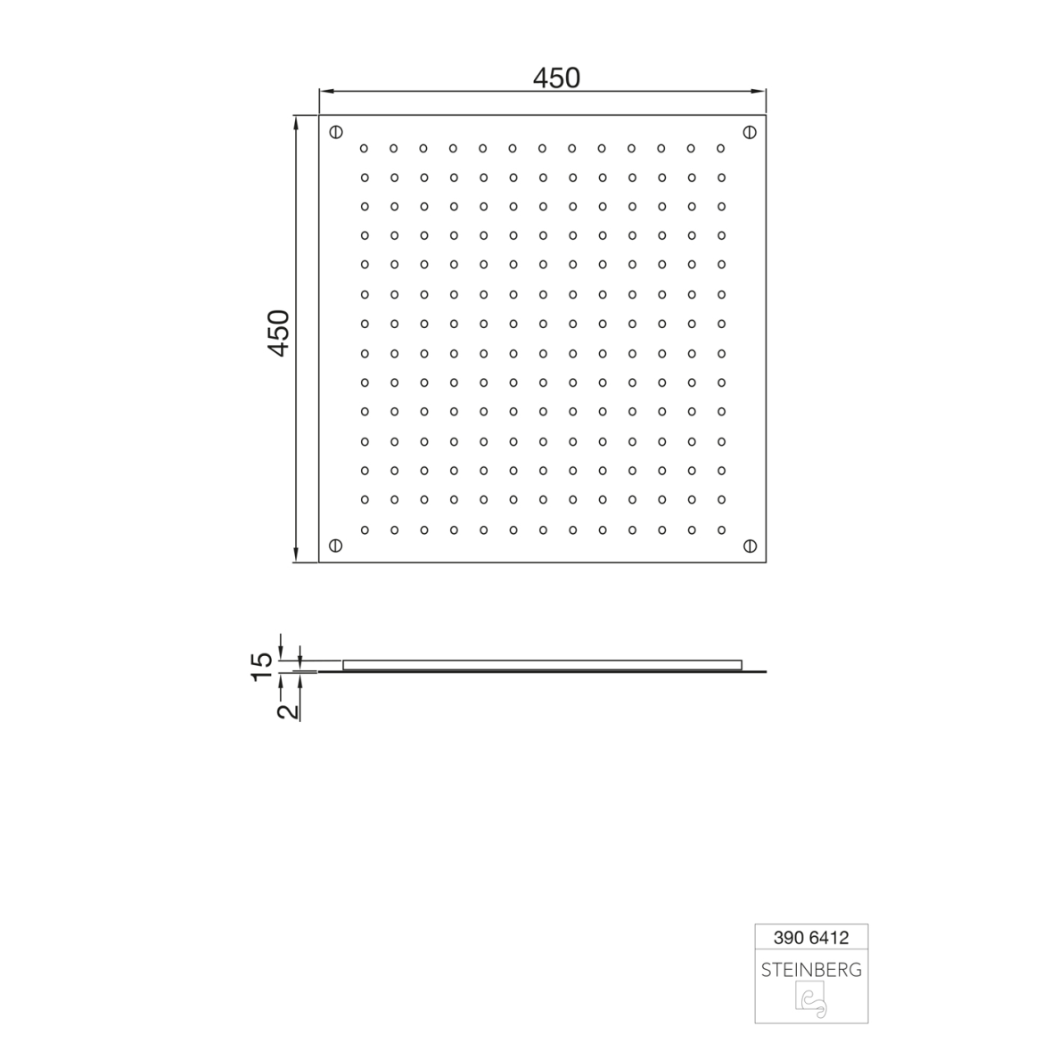 Steinberg 390 Relax rain dušo galva 450x450 mm 3 Steinberg 390 Relax rain dušo galva 450x450 mm 3