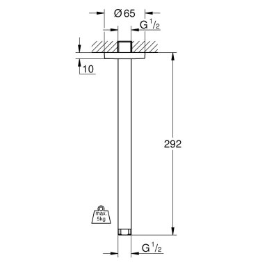 Dušo galvos laikiklis Grohe RAINSHOWER Dušo galvos laikiklis Grohe RAINSHOWER