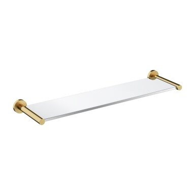 Stiklinė lentynėlė su braižyto aukso spalvos laikikliais Omnires Modern Project MP60930GLB
