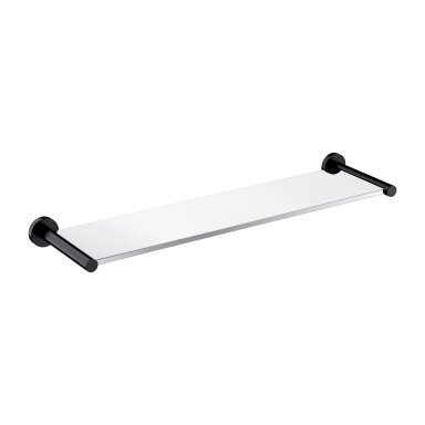 Stiklinė lentynėlė su juodos spalvos laikikliais Omnires Modern Project MP60930BL