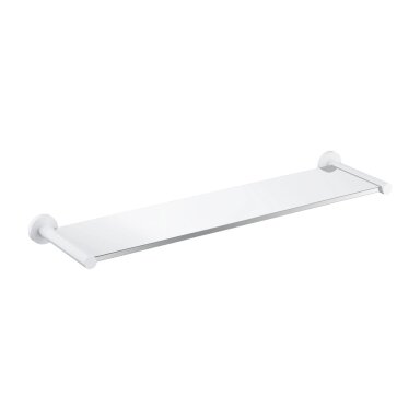 Stiklinė lentynėlė su baltos matinės spalvos laikikliais Omnires Modern Project MP60930WM