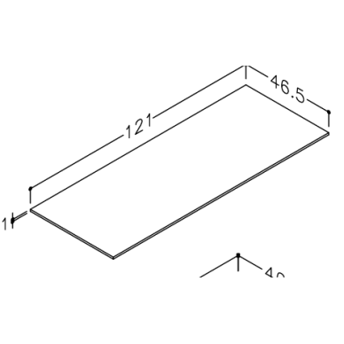 Stalviršis apatinei spintelei Kame HPL compact, 120 cm, spalvų pasirinkimas 3