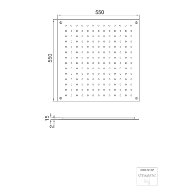 Steinberg 390 Relax rain dušo galva 550x550 mm 3 Steinberg 390 Relax rain dušo galva 550x550 mm 3