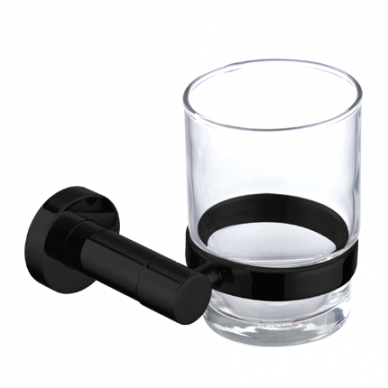 Stiklinė su juodu laikikliu Omnires Modern Project MP60320BL Stiklinė su juodu laikikliu Omnires Modern Project MP60320BL