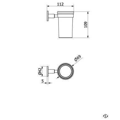 Stiklinė su laikikliu iš sienos Teorema ABT (brushed nickel/stiklas) 1 Stiklinė su laikikliu iš sienos Teorema ABT (brushed nickel/stiklas) 1