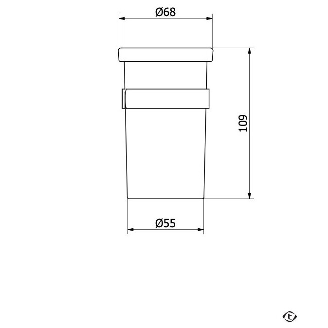 Pastatoma dantų šepetėlių stiklinė Teorema ABT (brushed nickel/stiklas) 1