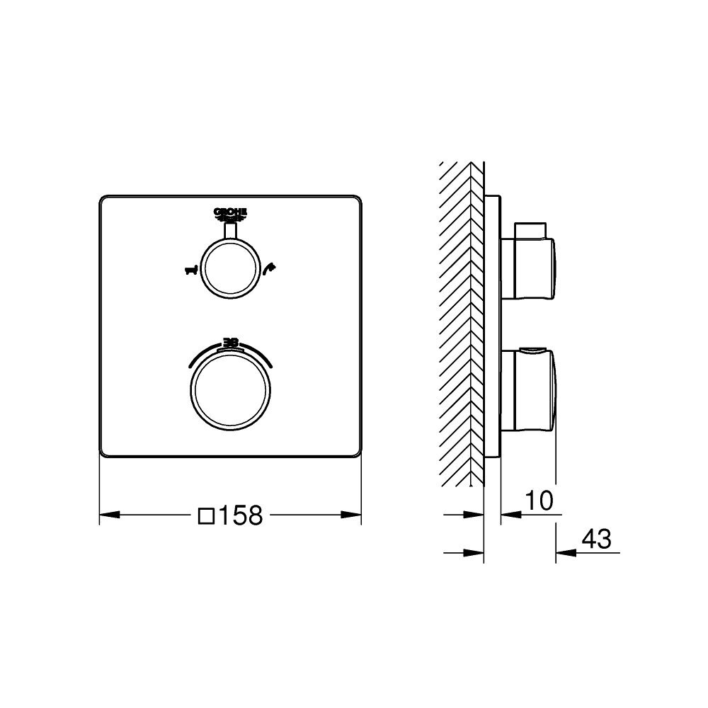 Termostatinis maišytuvas voniai Grohe GROHTHERM 3 Termostatinis maišytuvas voniai Grohe GROHTHERM 3