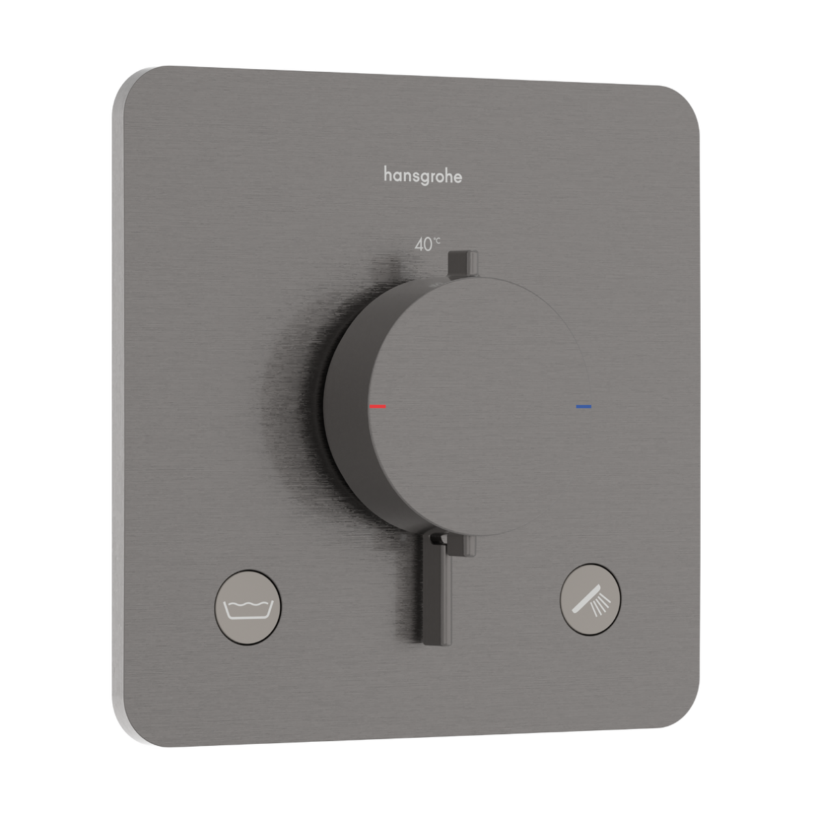 Termostatinis dušo maišytuvas Hansgrohe Ecostat Comfort Q, šlifuoto juodo chromo