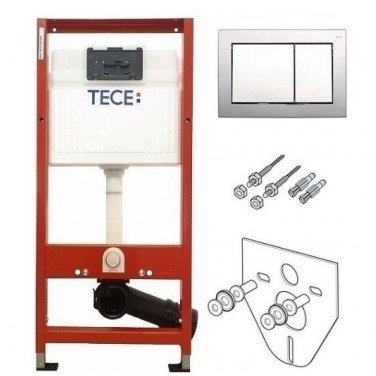 Tece Base potinkinio unitazo rėmo su mygtuku komplektas