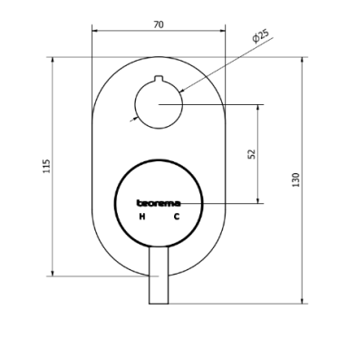 Teorema Jabil 2/3 taškų potinkinis dušo/vonios maišytuvas Teorema Jabil 2/3 taškų potinkinis dušo/vonios maišytuvas