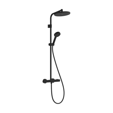 Termostatinė dušo sistema HANSGROHE Activera S 240, 1 srovės, EcoSmart, spalva - juoda matinė Termostatinė dušo sistema HANSGROHE Activera S 240, 1 srovės, EcoSmart, spalva - juoda matinė