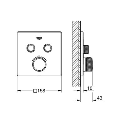 Termostatinis maišytuvas dušui ir voniai Grohe GROHTHERM SMARTCONTROL Termostatinis maišytuvas dušui ir voniai Grohe GROHTHERM SMARTCONTROL