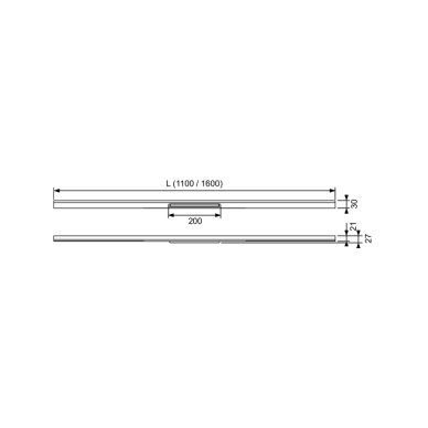 TECEdrainway dušo profilis, nerūdijantis plienas, padengtas spalva, matinė juoda 1100mm 7