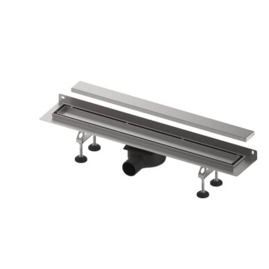 TECElinus dušo latako komplektas su dvipusėmis grotelėmis steel/plate , su užlenktu flanšu 900mm TECElinus dušo latako komplektas su dvipusėmis grotelėmis steel/plate , su užlenktu flanšu 900mm