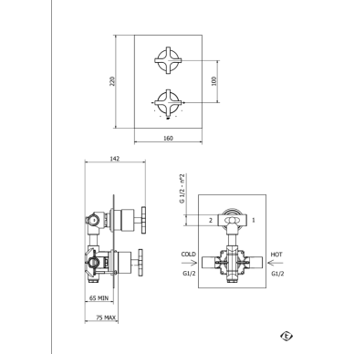 Teorema Helix potinkinis termostatinis maišytuvas dušui/voniai 1 Teorema Helix potinkinis termostatinis maišytuvas dušui/voniai 1