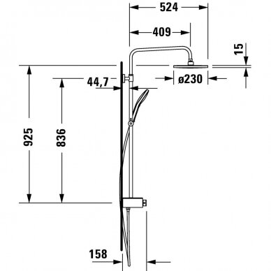 Termostatinė dušo sistema su lentyna Duravit Shelf 1050 6